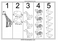Picture Number Chart 1-5 and 6-10 - Two Worksheets