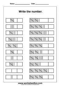 Tally Marks - 1 Worksheet