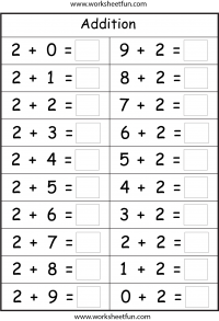 Basic Addition Facts - 8 Worksheets