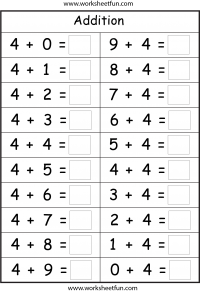 addition facts 4