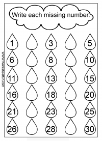 Missing Numbers - 1-30 - Three Worksheets