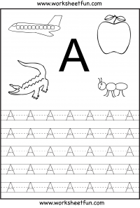 Letter Tracing Worksheets For Kindergarten - Capital Letters - Alphabet Tracing - 26 Worksheets