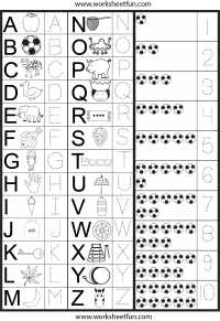 letters and numbers tracing