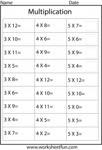 multiplication worksheet