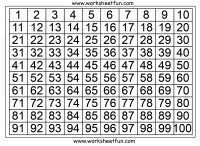 number chart 1-100
