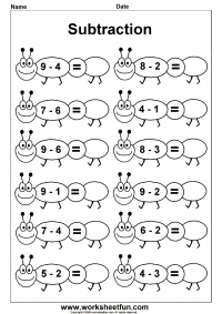 subtraction worksheet