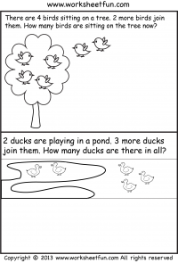 Addition Word Problems - One Worksheet