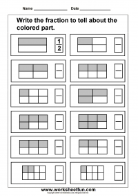 Fraction - Model - 3 Worksheets