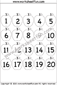 number chart 1 - 20