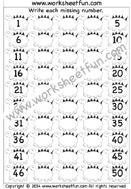 missing numbers 1-50