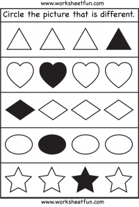 Same and Different – Shapes - One Worksheet