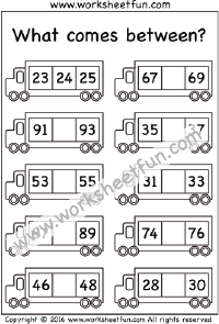 between numbers