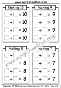 Making 7, 8, 9 & 10 - One Worksheet