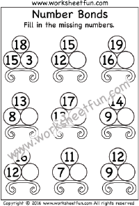 Number Bonds – 4 Worksheets