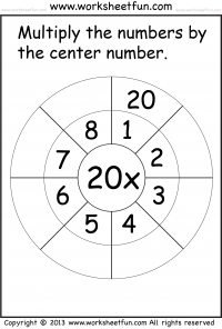 Multiply by 20 - One Worksheet