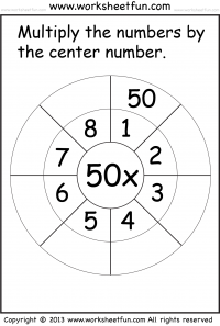Multiply by 50 - One Worksheet