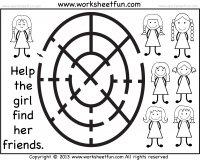 Beginner Maze - Preschool and Kindergarten - One Worksheet