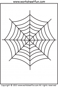 Spider Web Coloring – One Halloween Worksheet