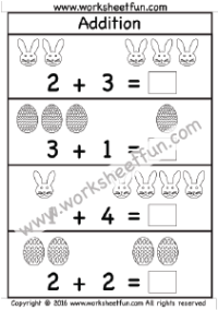 Easter addition worksheet