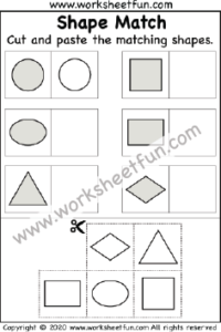 Cut and Paste Shapes Worksheets