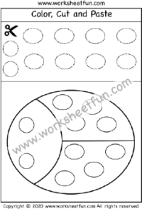 Cut and Paste Shapes - Oval and Circle - One Worksheet