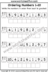 Ordering Numbers 1-10