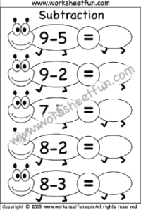 Kindergarten Subtraction Worksheet